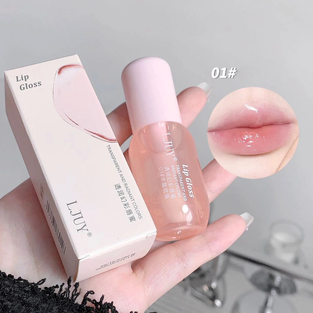 Fruit Crystal Jelly Lip Oil Hydrating Transparent Glass Lip Gloss Plumping Clear Lip Plumper Serum Lips Care Makeup Cosmetics